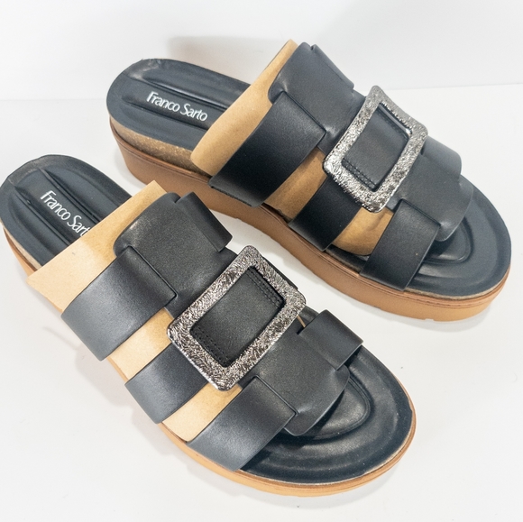 Franco Sarto Patricia Platform Sandals Black -8.5 - Picture 7 of 8